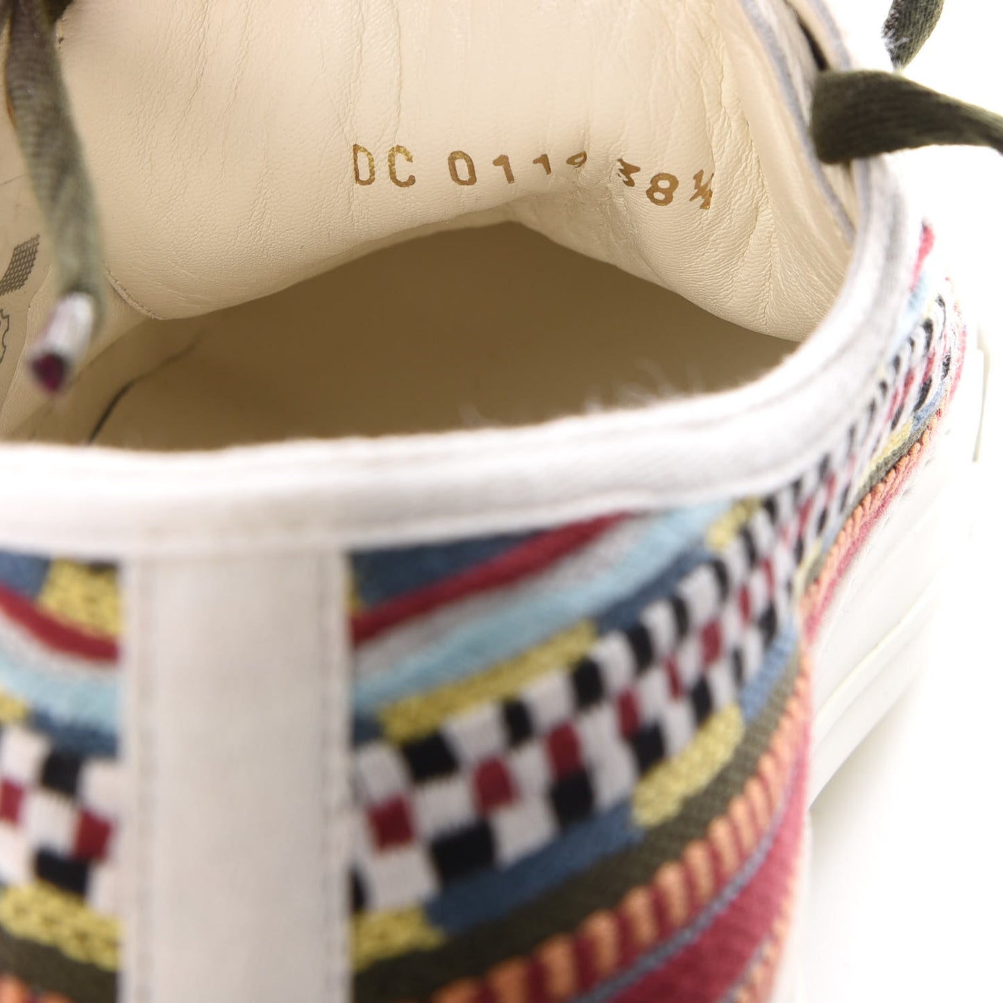 Canvas Ethnic Embroidered Womens Walk'N'Dior Low Top Sneakers 38.5 Fuchsia