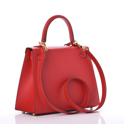 Hermes Epsom Kelly Sellier 25 Rouge Casaque 4 of 31