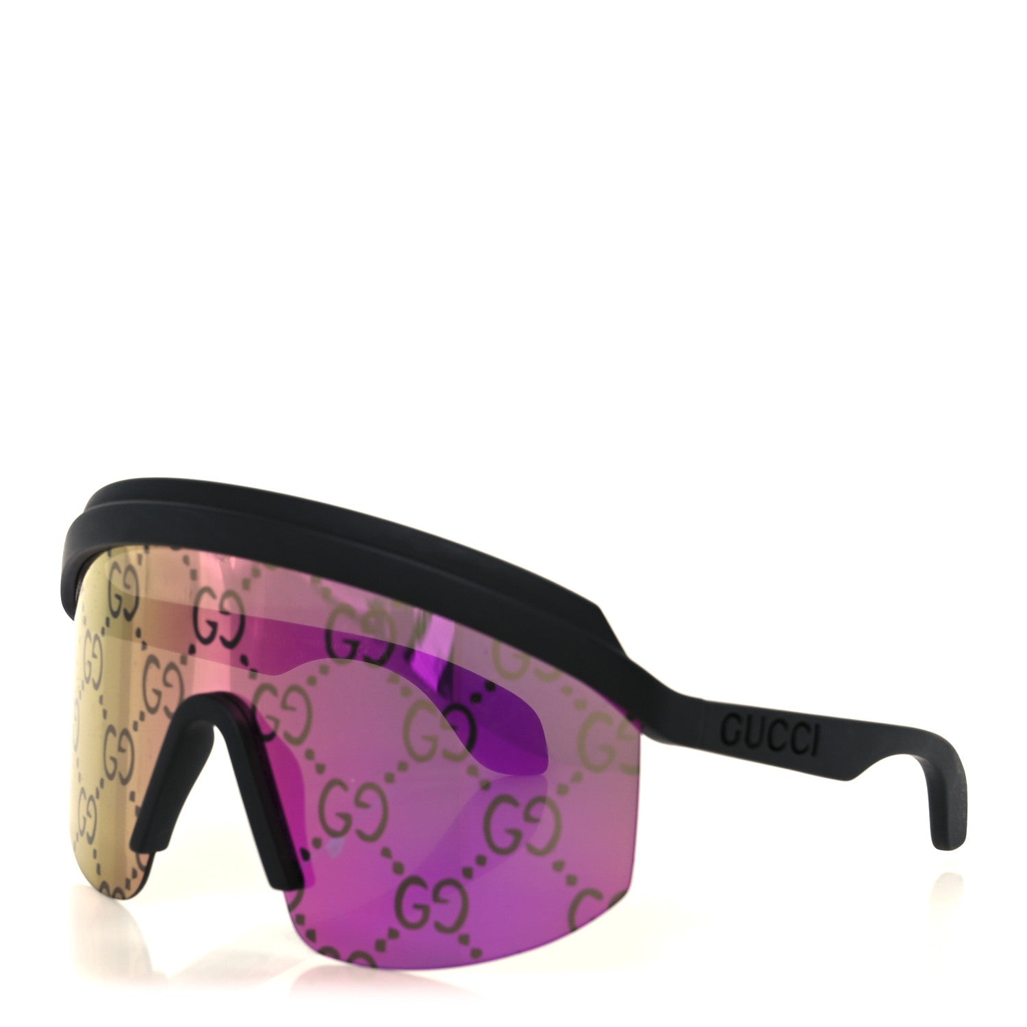 Gucci Guccissima Acetate Mask-Frame Sunglasses GG1477S Black 1 of 8
