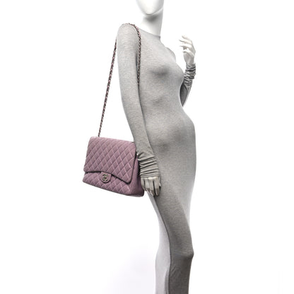 Chanel Lambskin Quilted Maxi Double Flap Light Purple 2 of 11