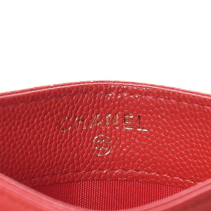 Chanel Caviar Camellia Embossed Card Holder Red 12 of 16