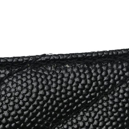Saint Laurent Grain De Poudre Matelasse Chevron Monogram Zipped Two-Part Wallet Black 9 of 10