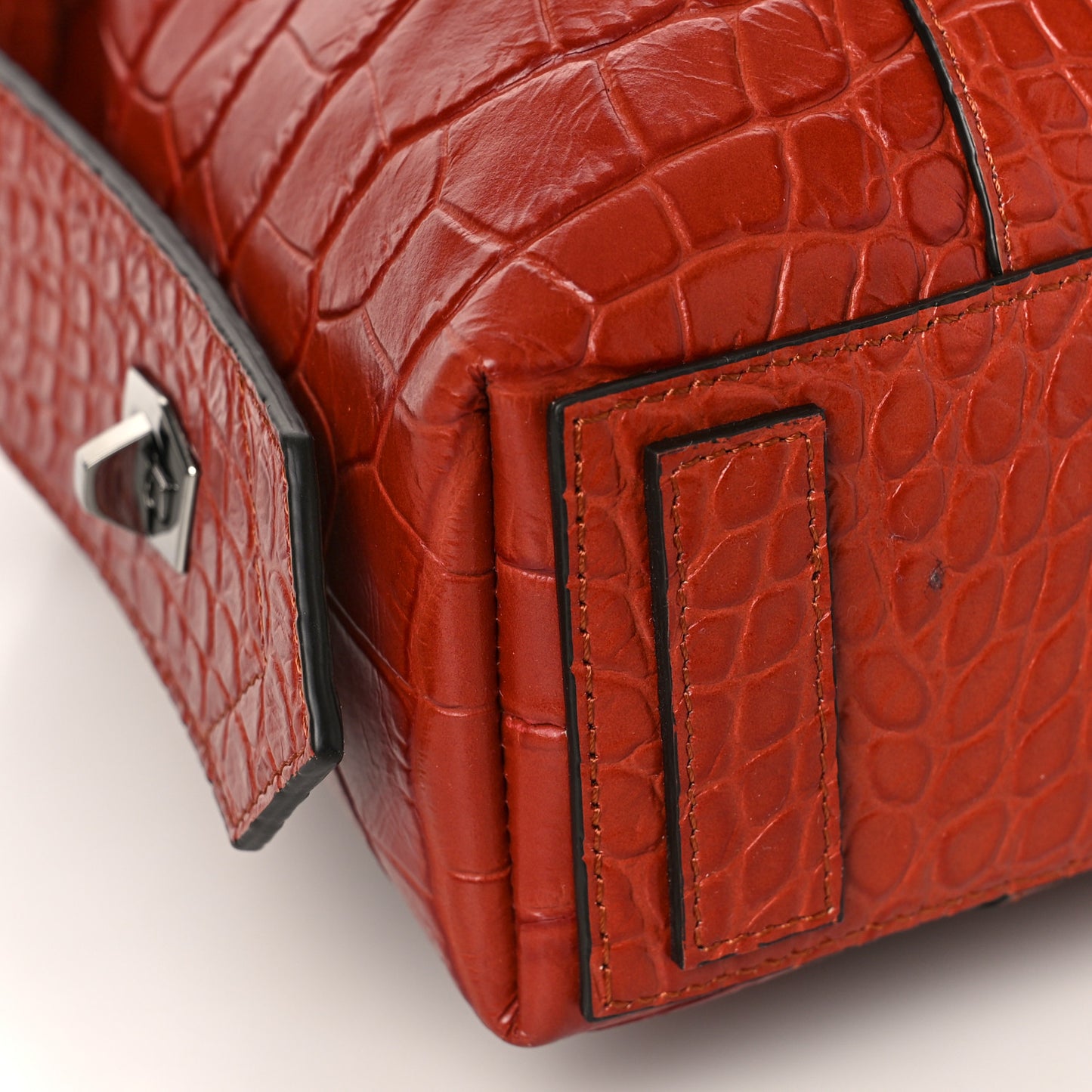 Calfskin Crocodile Embossed Medium Soft Antigona Paprika