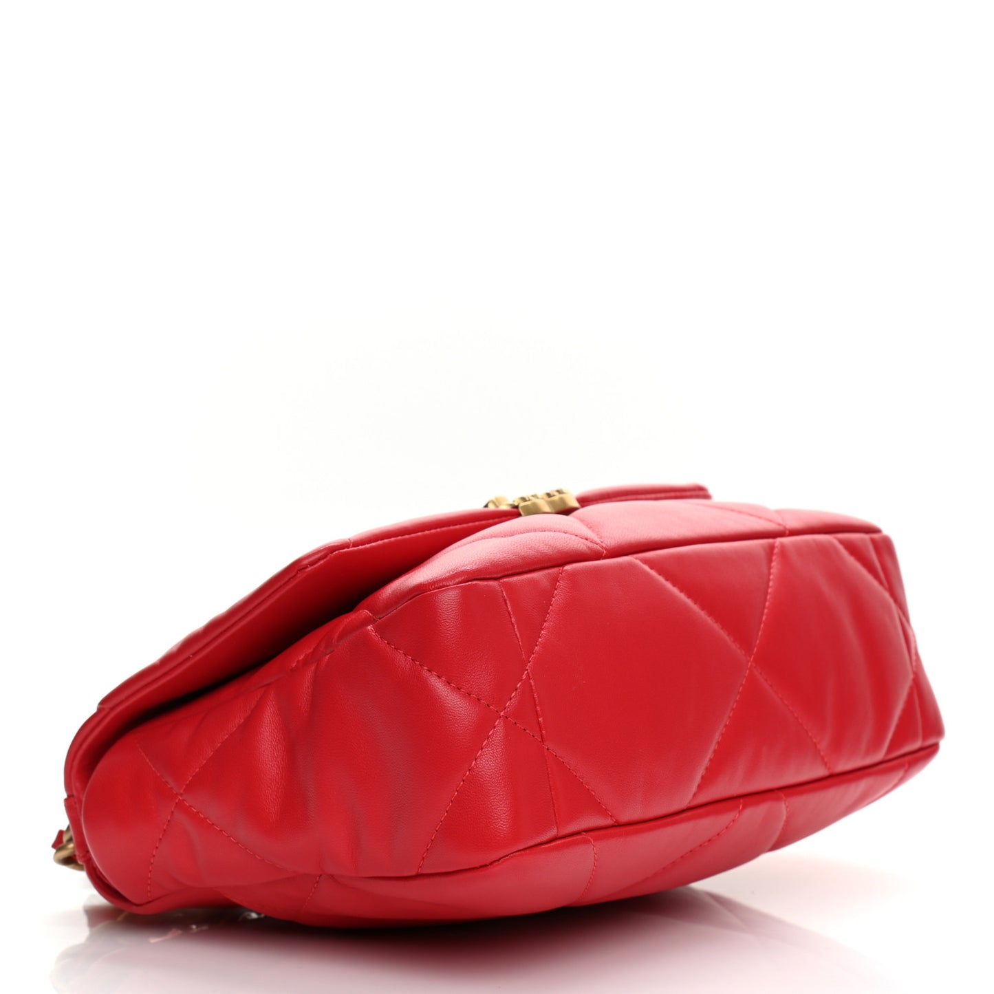 Lambskin Quilted Medium Chanel 19 Flap Red