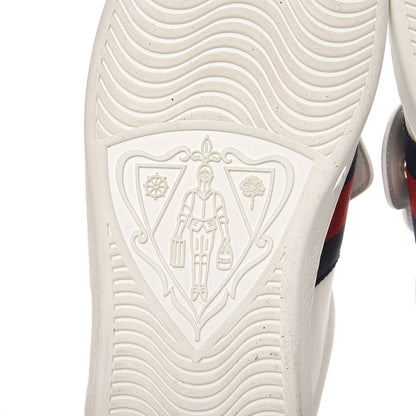 Gucci Calfskin Ayers Web Blind for Love Embroidered Mens Ace Sneakers 10 White 9 of 10