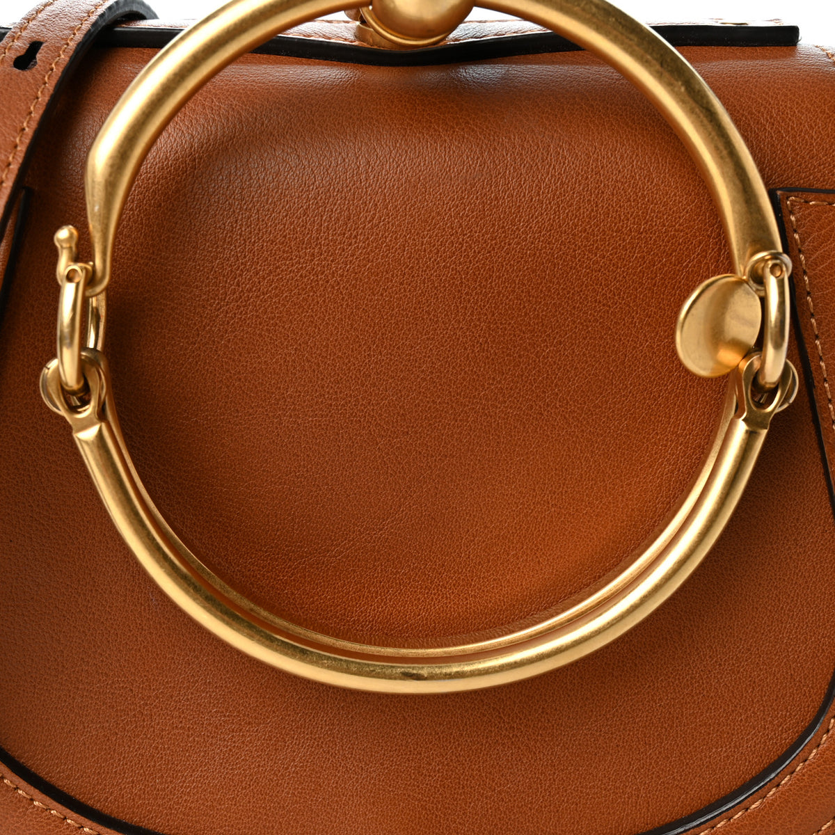 Chloe Calfskin Suede Medium Nile Bracelet Bag Caramel 8 of 10
