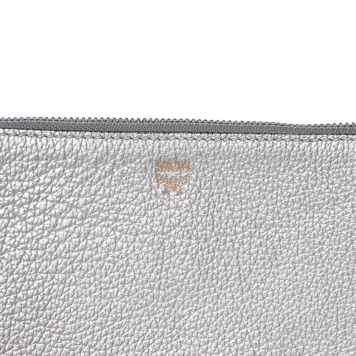 MCM Grained Calfskin Milla Double Crossbody Bag Spike Silver 9 of 10