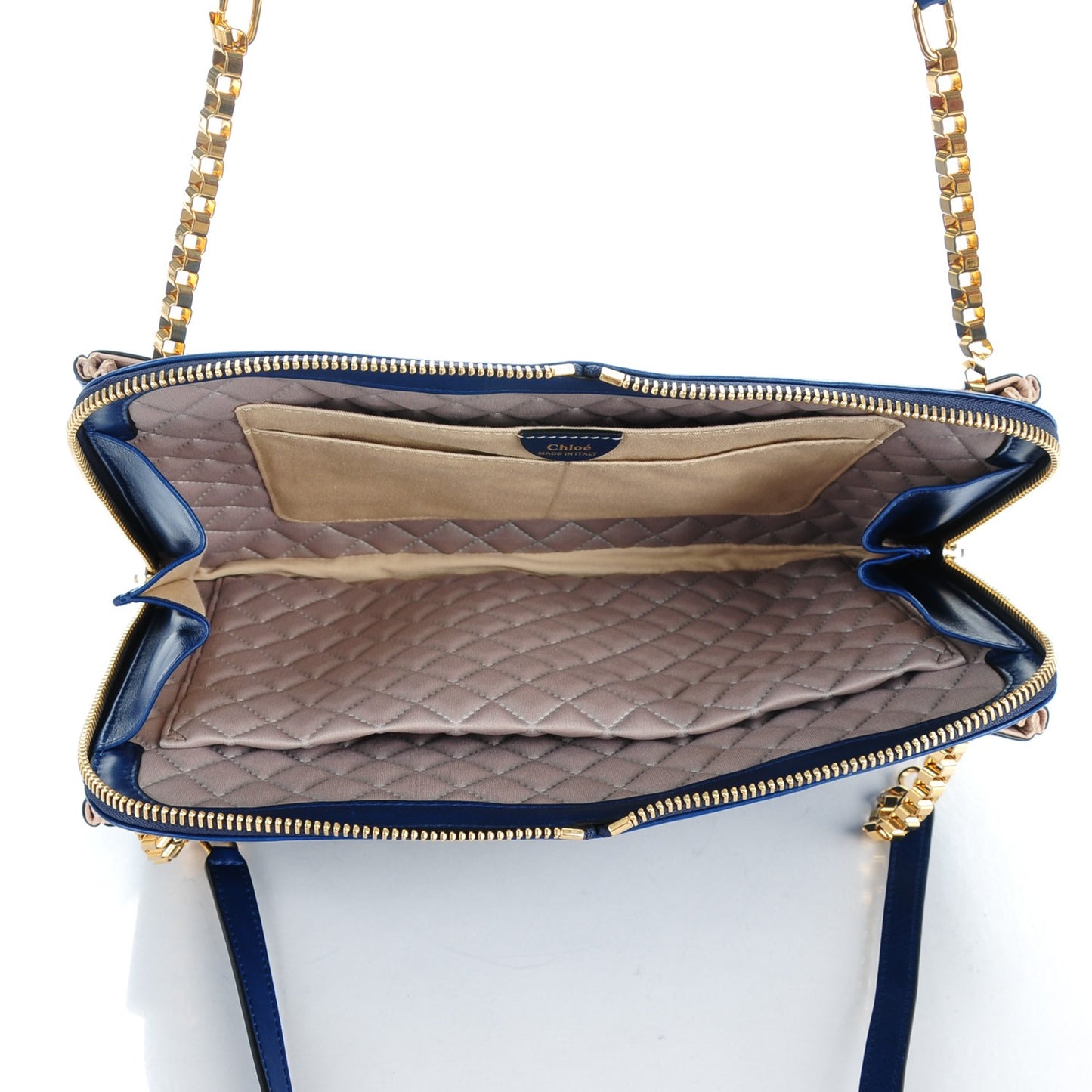 Calfskin Lucy Shoulder Bag Royal Navy