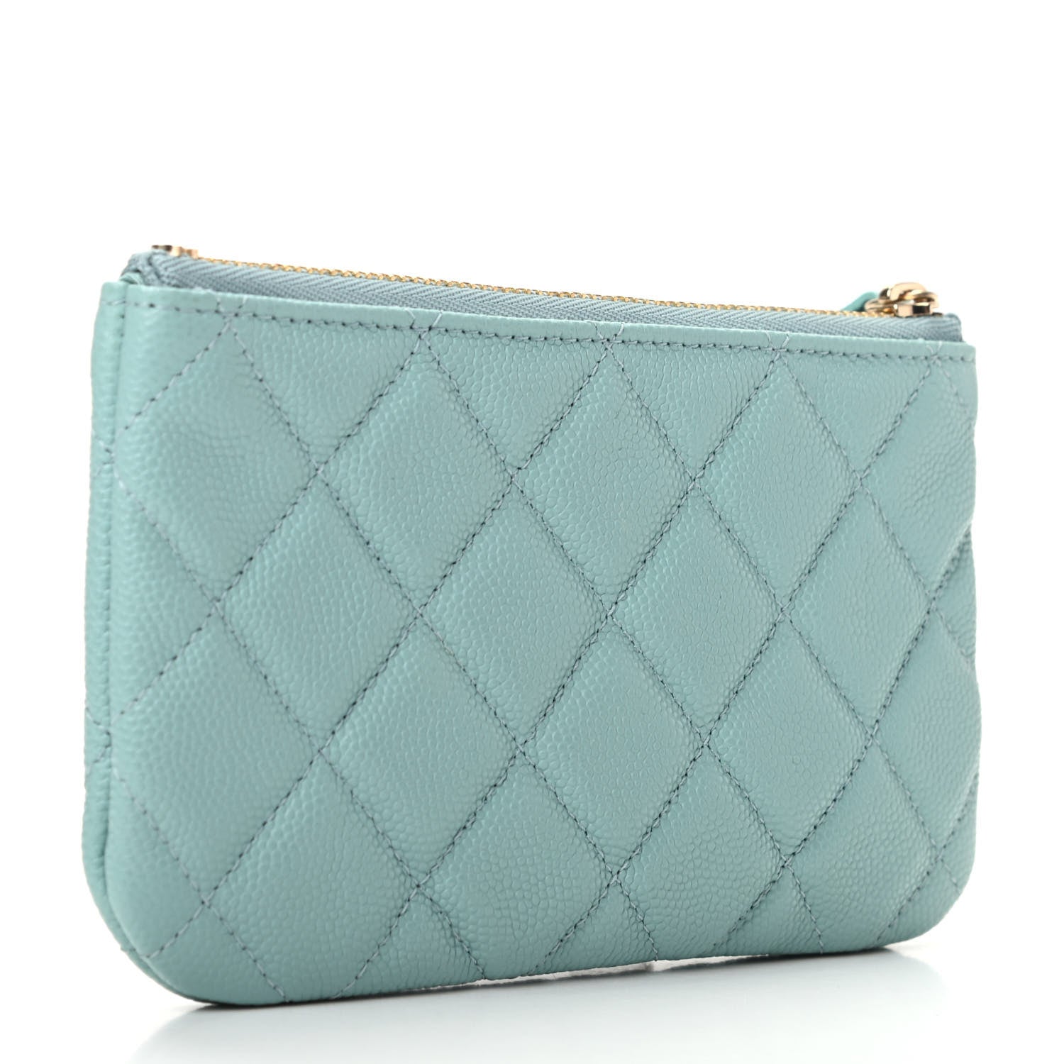 Chanel Caviar Quilted Small Cosmetic Case Light Blue 3 of 8