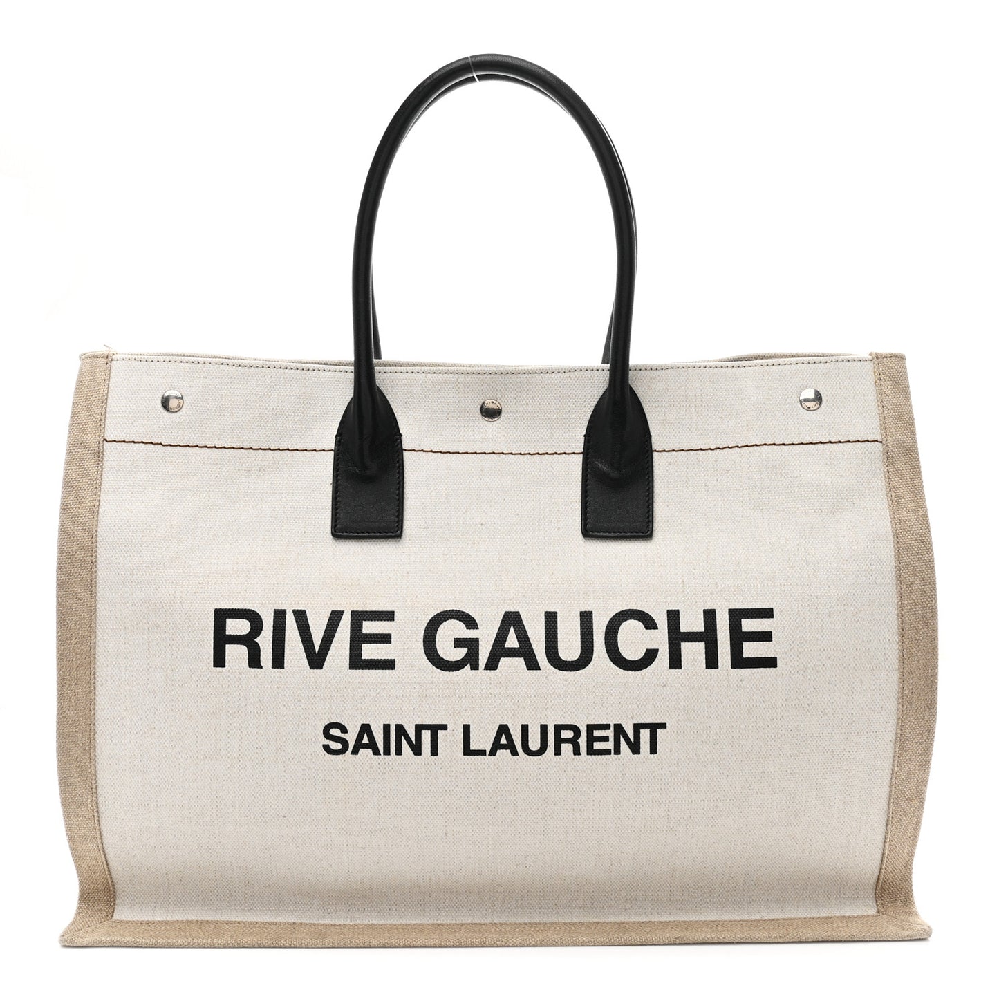 Linen Calfskin Rive Gauche Tote Greggio Natural