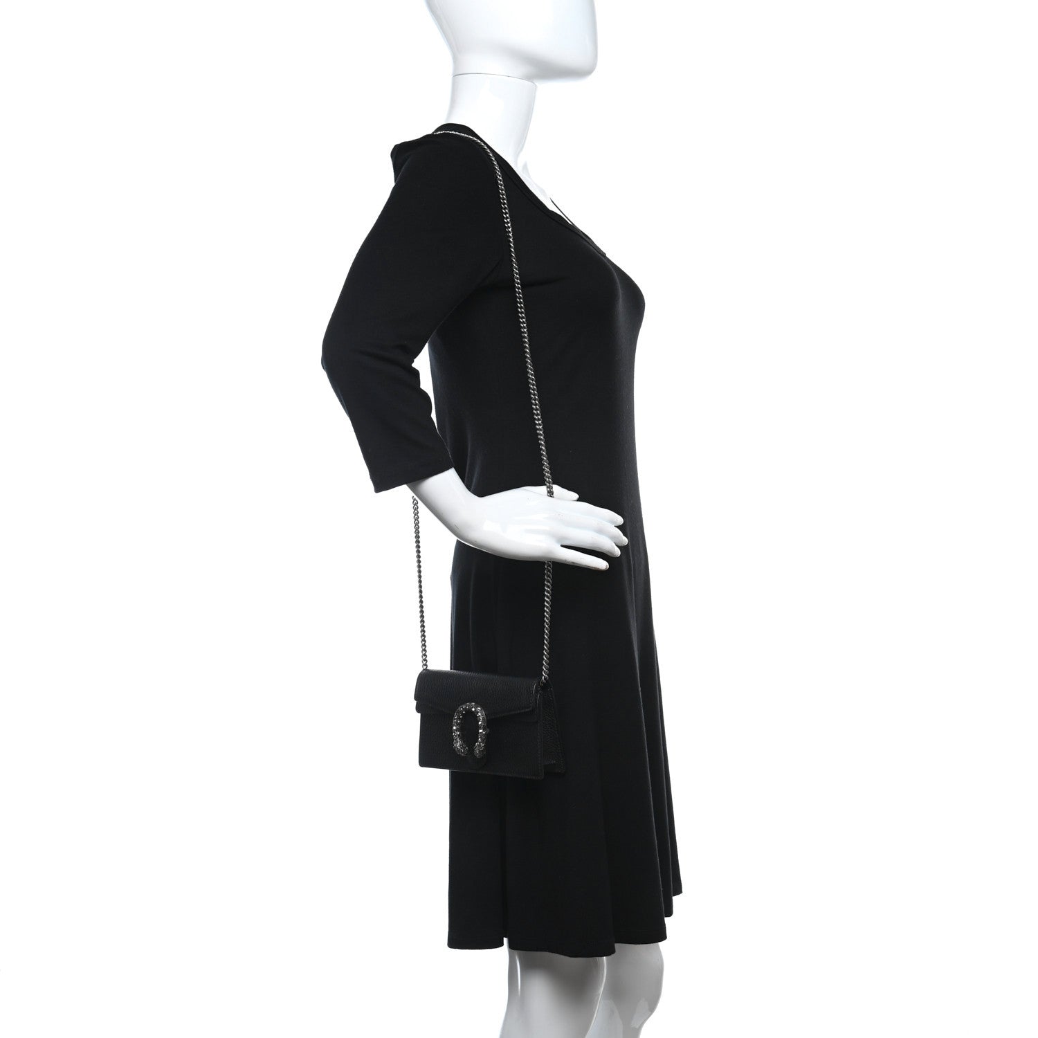 Gucci Calfskin Super Mini Dionysus Shoulder Bag Black 2 of 9