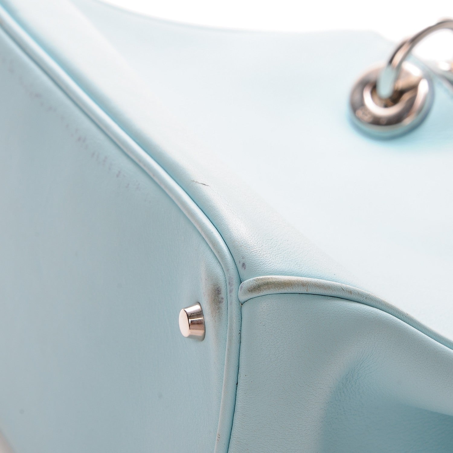 Christian Dior Calfskin Small Diorissimo Tote Blue 10 of 15