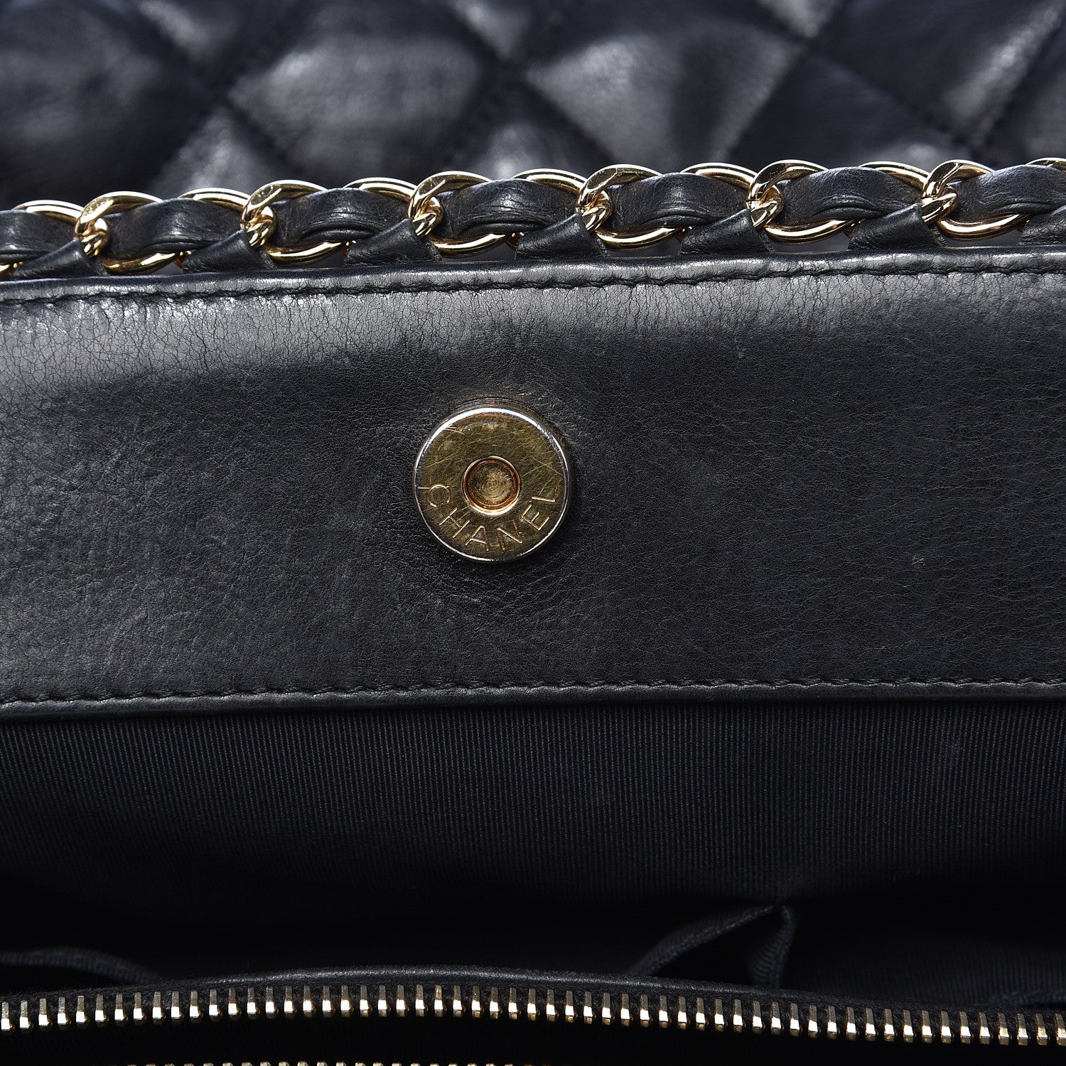 Chanel Calfskin Quilted Small Chain Me Tote Black 16 of 19