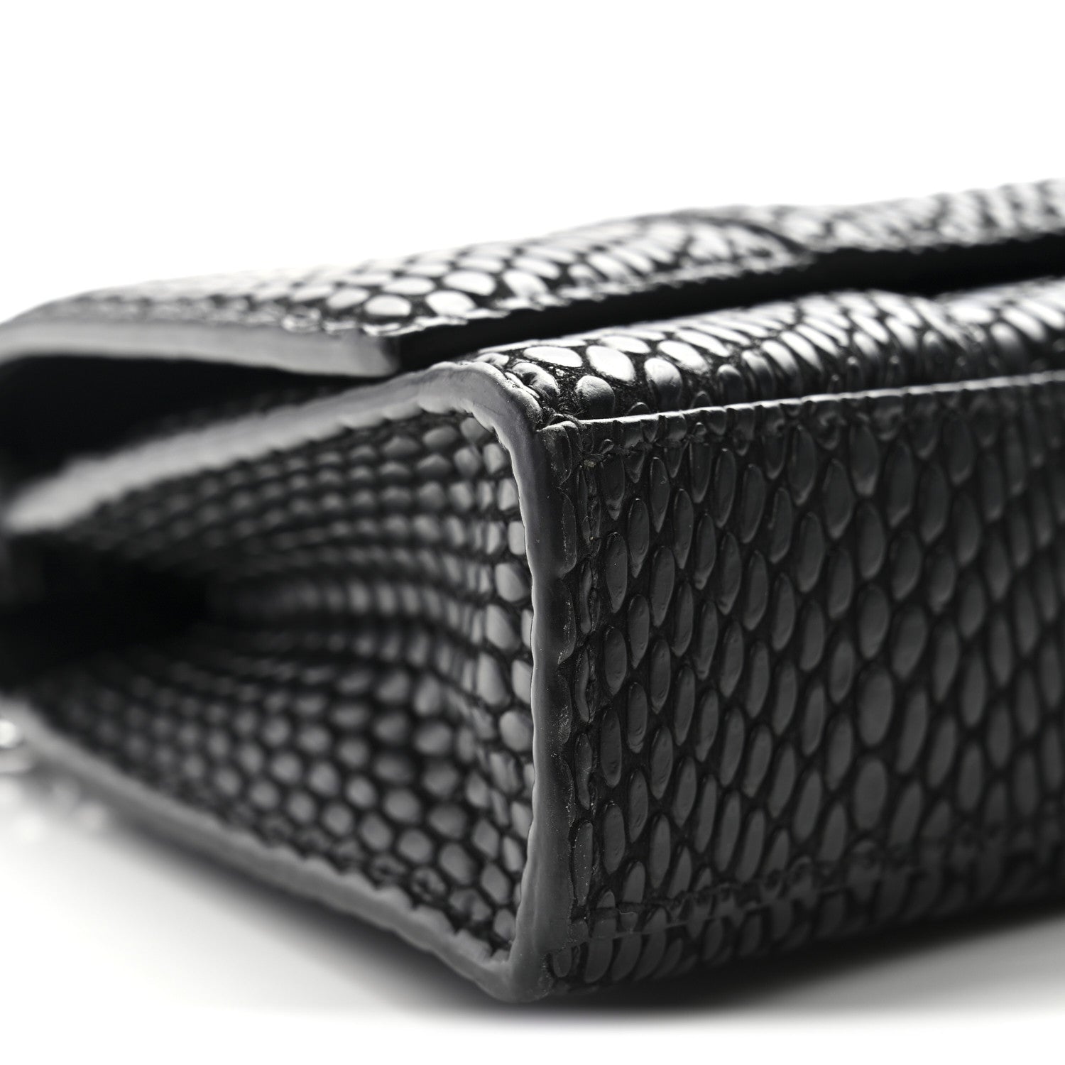 Balenciaga Cobra Embossed Monochrome Hourglass Chain Bag Black 8 of 11