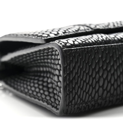 Balenciaga Cobra Embossed Monochrome Hourglass Chain Bag Black 8 of 11