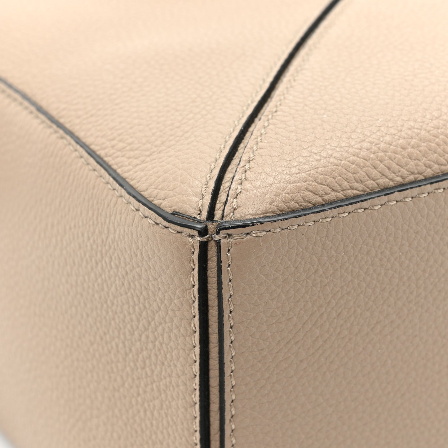 Grained Calfskin Small Puzzle Bag Sand