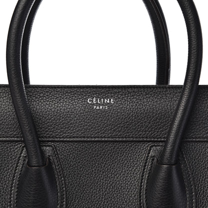 Celine Drummed Calfskin Mini Luggage Black 7 of 12