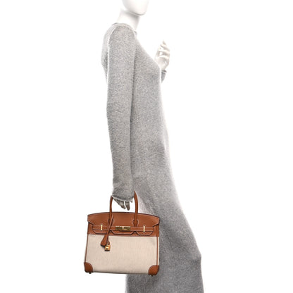 Hermes Toile Swift Birkin 30 Gold 2 of 11
