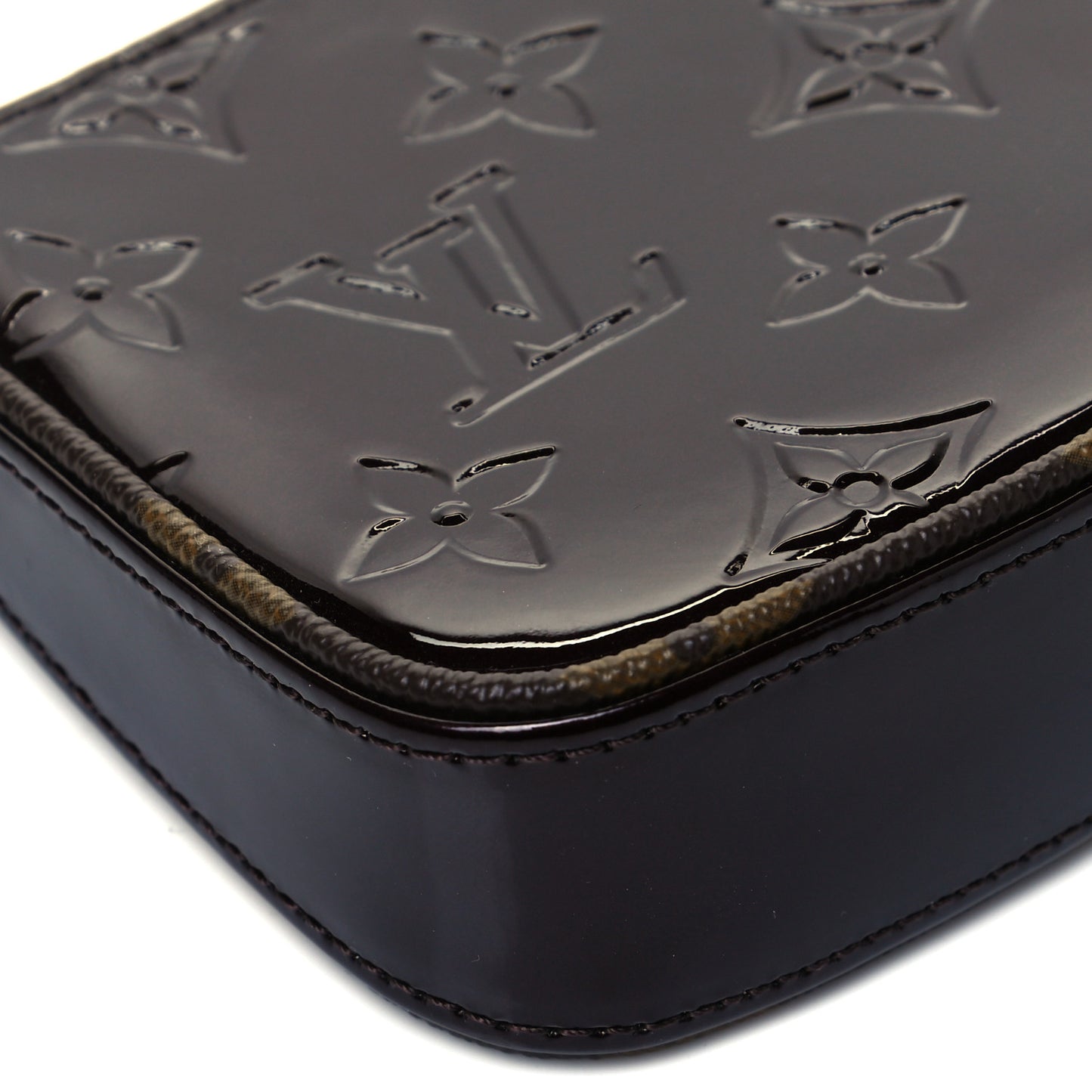 Vernis Monogram Mini Pochette Accessories Amarante
