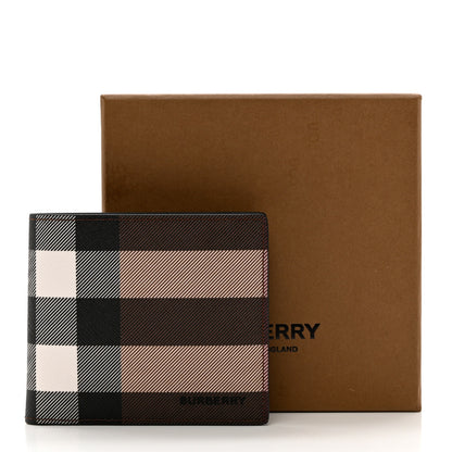 Burberry Charcoal Check Calfskin Bi-Fold Wallet Dark Birch Brown 7 of 7