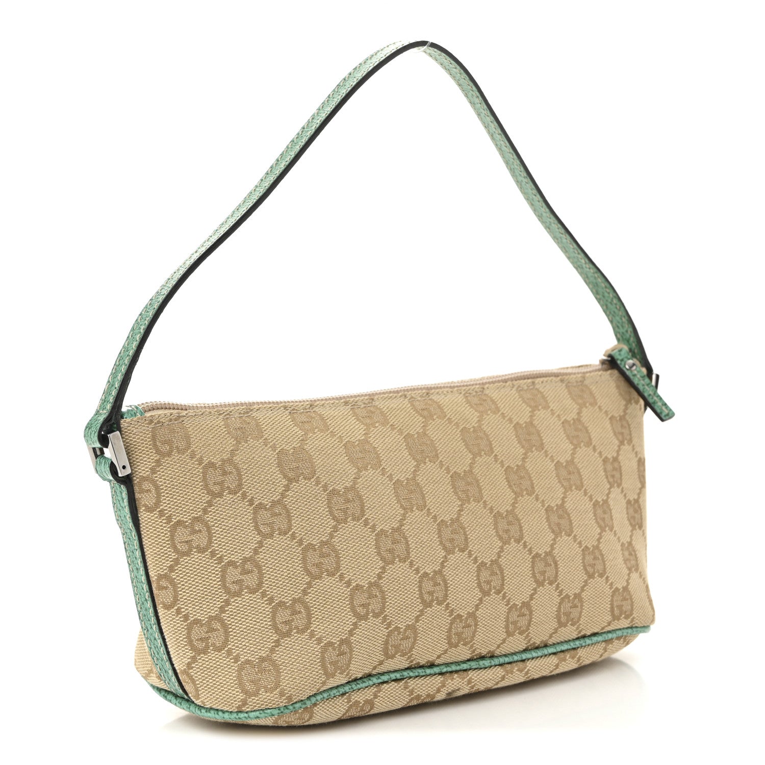 Gucci Monogram Web Boat Pochette Green 3 of 11