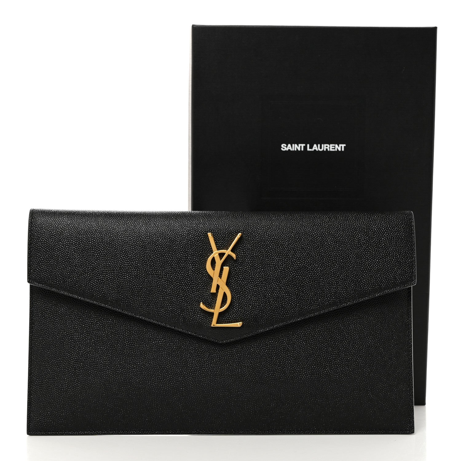 Saint Laurent Grain De Poudre Uptown Pouch Black 9 of 10