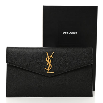 Saint Laurent Grain De Poudre Uptown Pouch Black 9 of 10