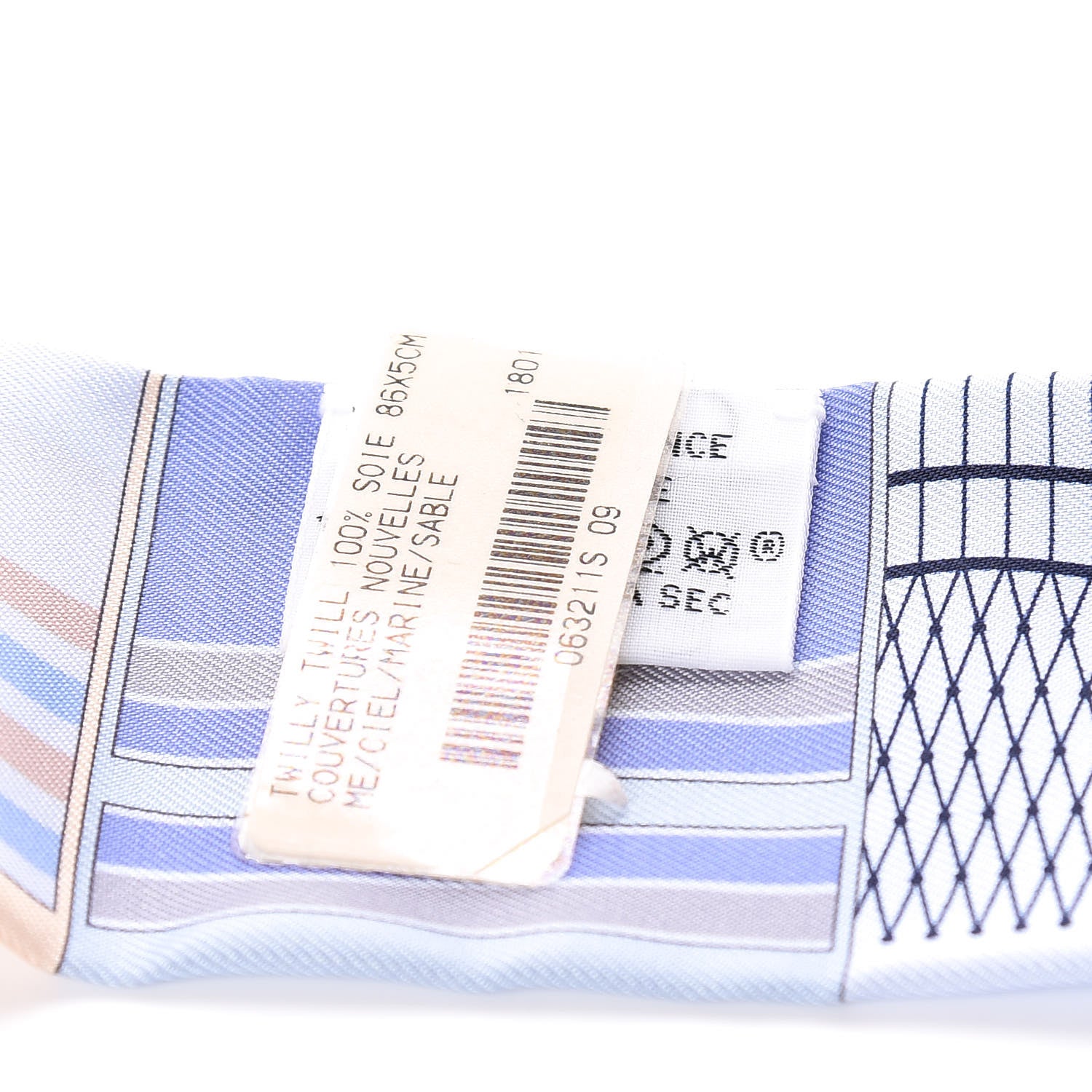Hermes Silk Couvertures Nouvelles Twilly Ciel Marine Sable 3 of 5