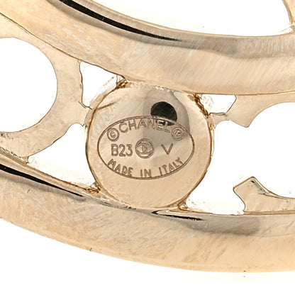 Chanel Crystal Pearl Coco CC Logo Brooch Gold 3 of 3