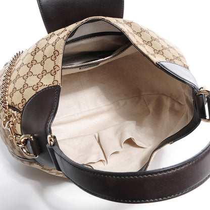 Gucci Monogram Margaux Calfskin Medium Emily Hobo Beige Ebony Cocoa 5 of 8