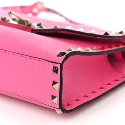 Valentino Garavani Pebbled Calfskin Medium Rockstud Flip Lock Crossbody Bag Feminine Pink 8 of 12