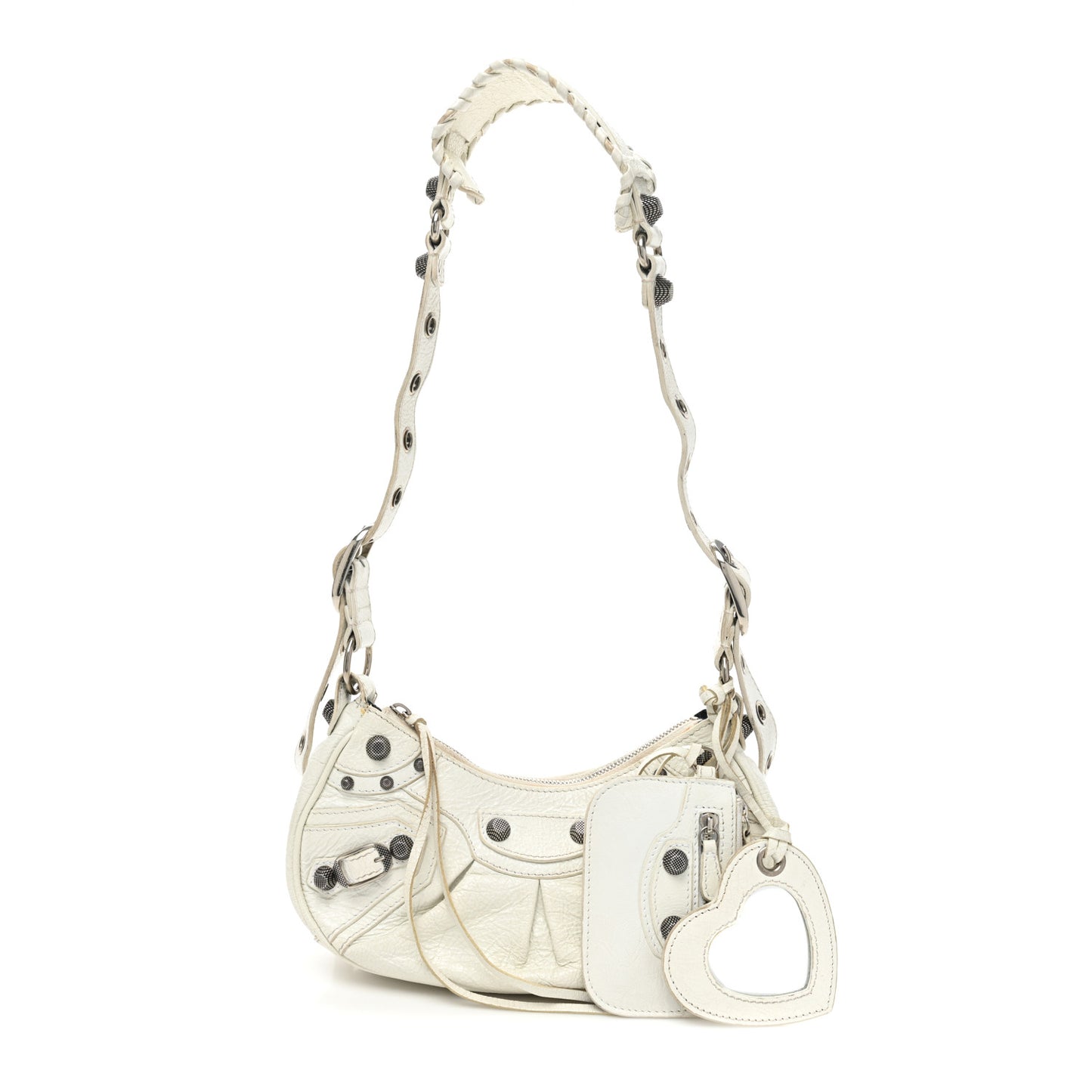 Agneau Arena Le Cagole Shoulder Bag XS Optic White