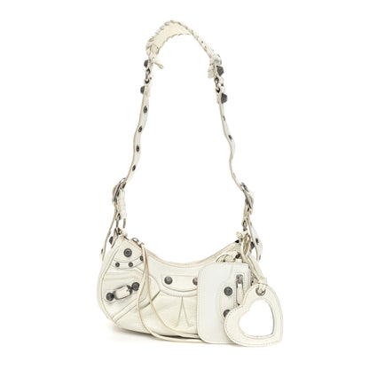 Balenciaga Agneau Arena Le Cagole Shoulder Bag XS Optic White 1 of 14
