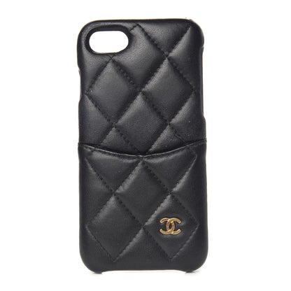 Chanel Lambskin Quilted iPhone 7/8 Coco Tech Case Black 1 of 8