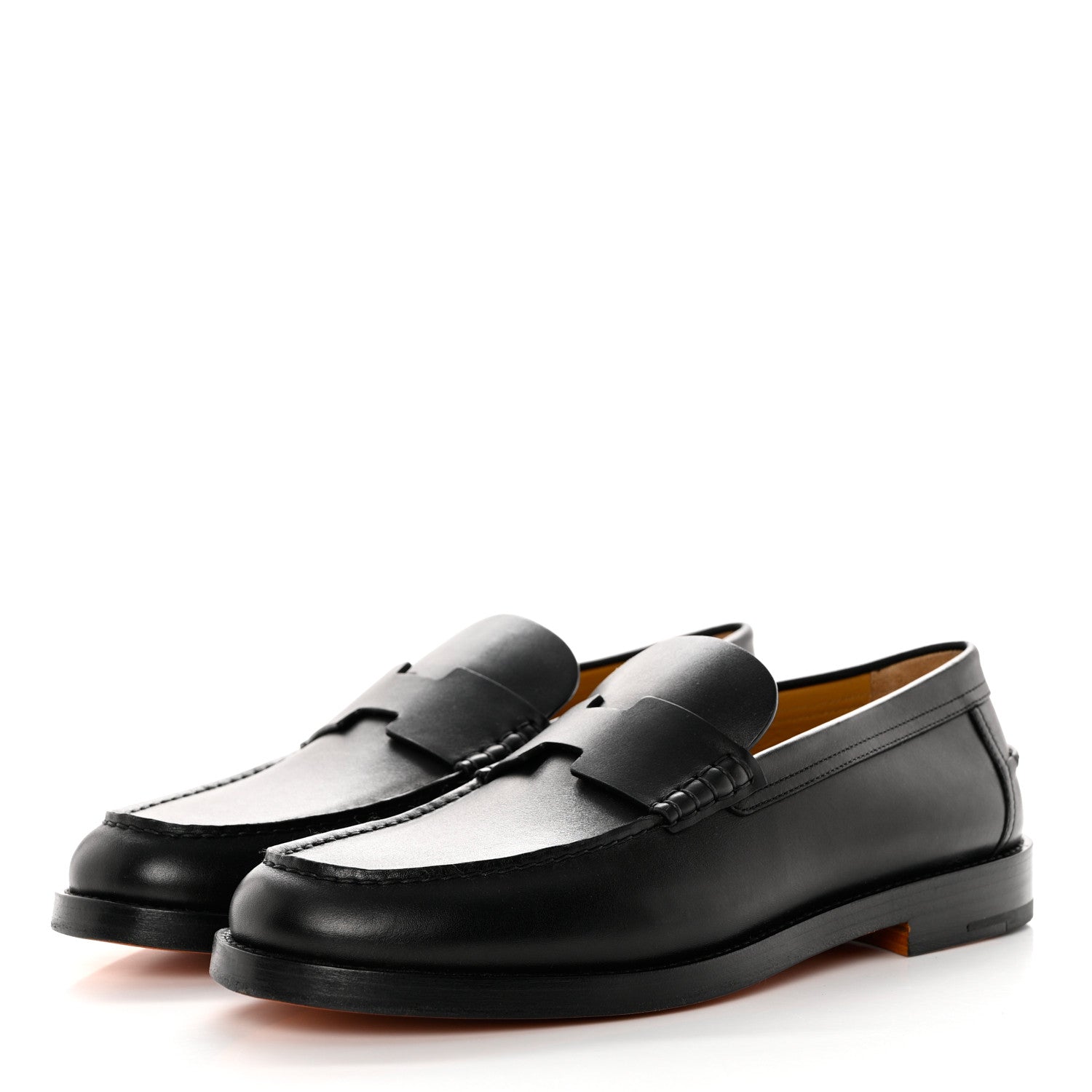 Hermes Calfskin Charrette Loafers 44 Black 3 of 13