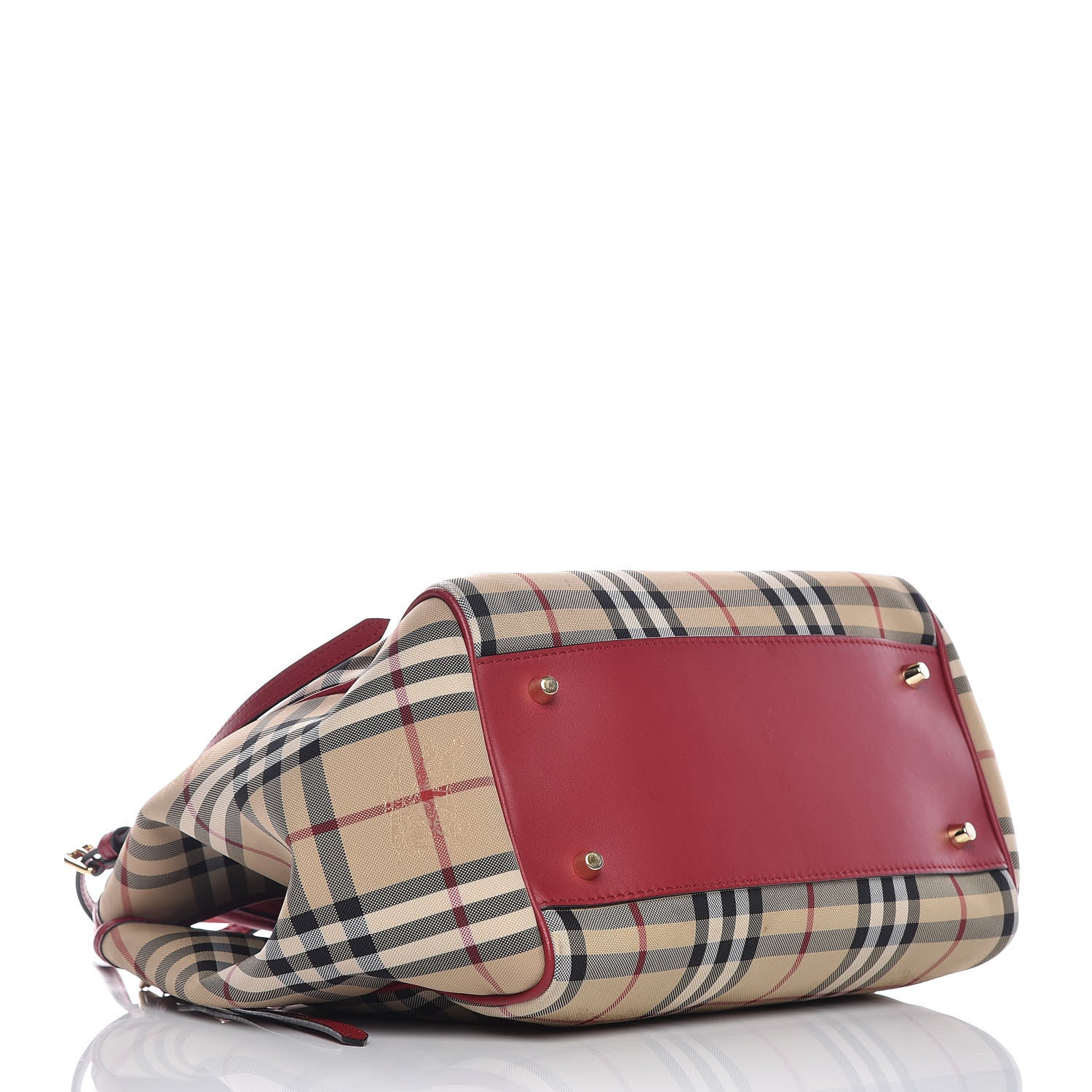 Burberry Horseferry Check Small Canterbury Tote Honey Parade Red 4 of 11