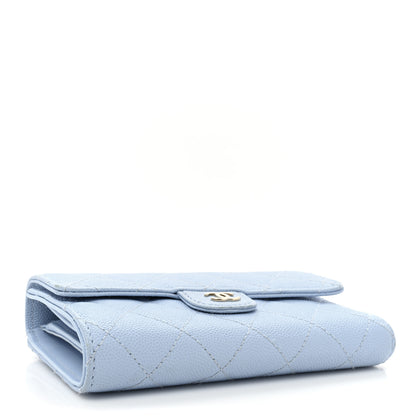 Chanel Caviar Quilted Medium Flap Wallet Light Blue 4 of 19