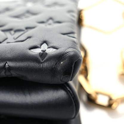 Louis Vuitton Lambskin Embossed Monogram Coussin PM Black 9 of 15