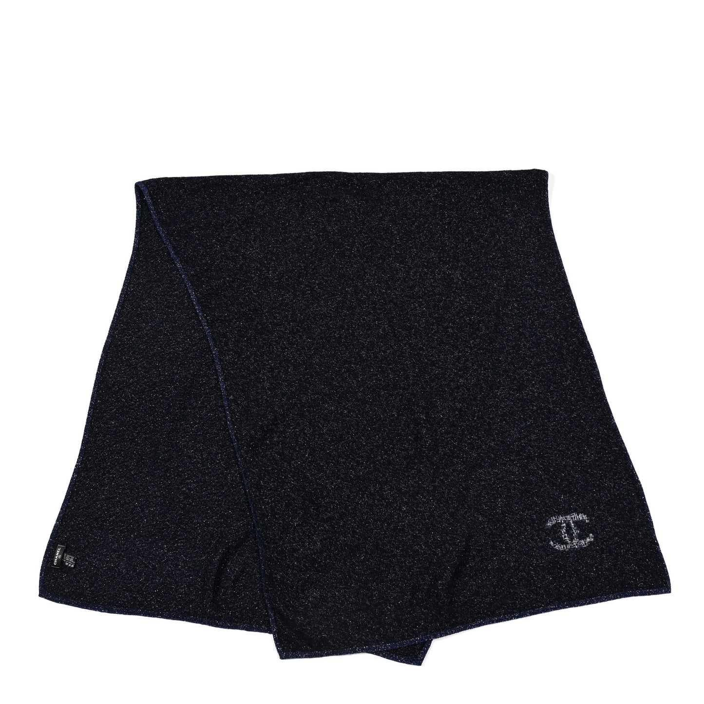 Cashmere Silk Blend CC Scarf Navy Blue