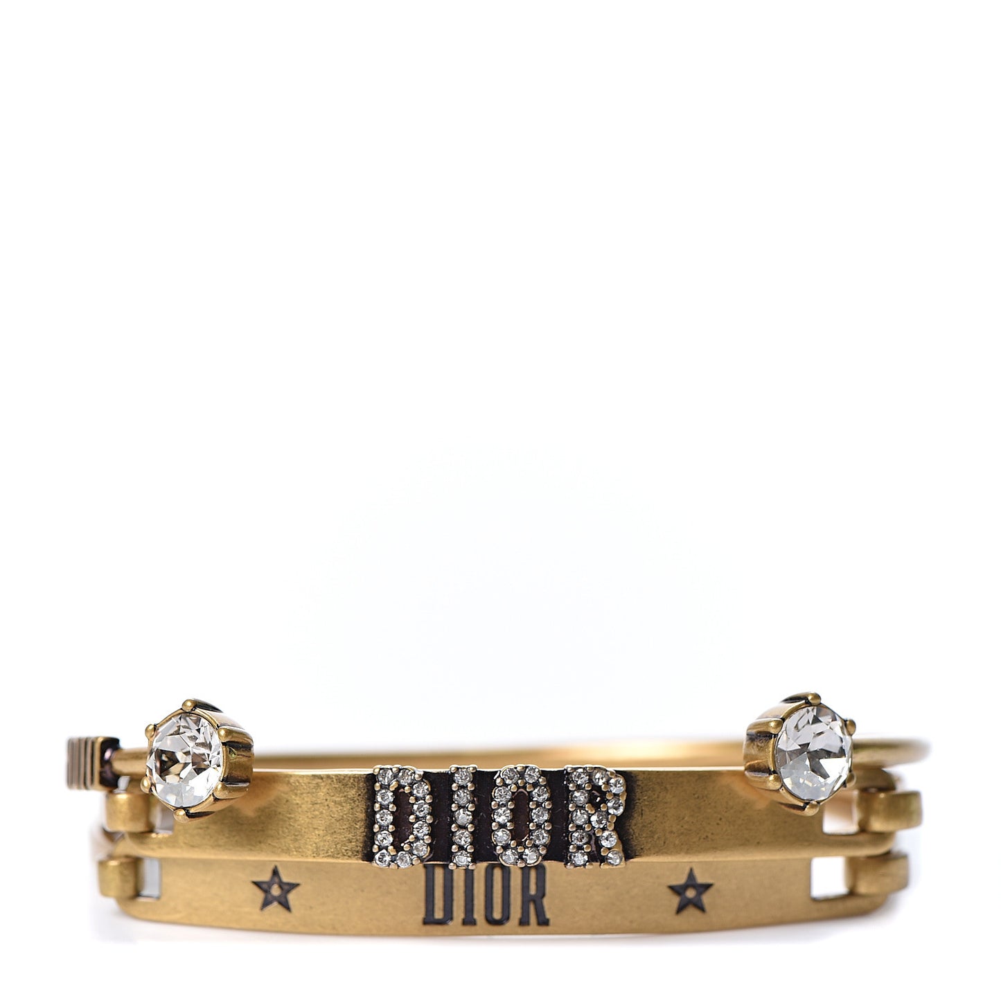Metal Crystal Dio(r)evolution Bracelet Set Gold