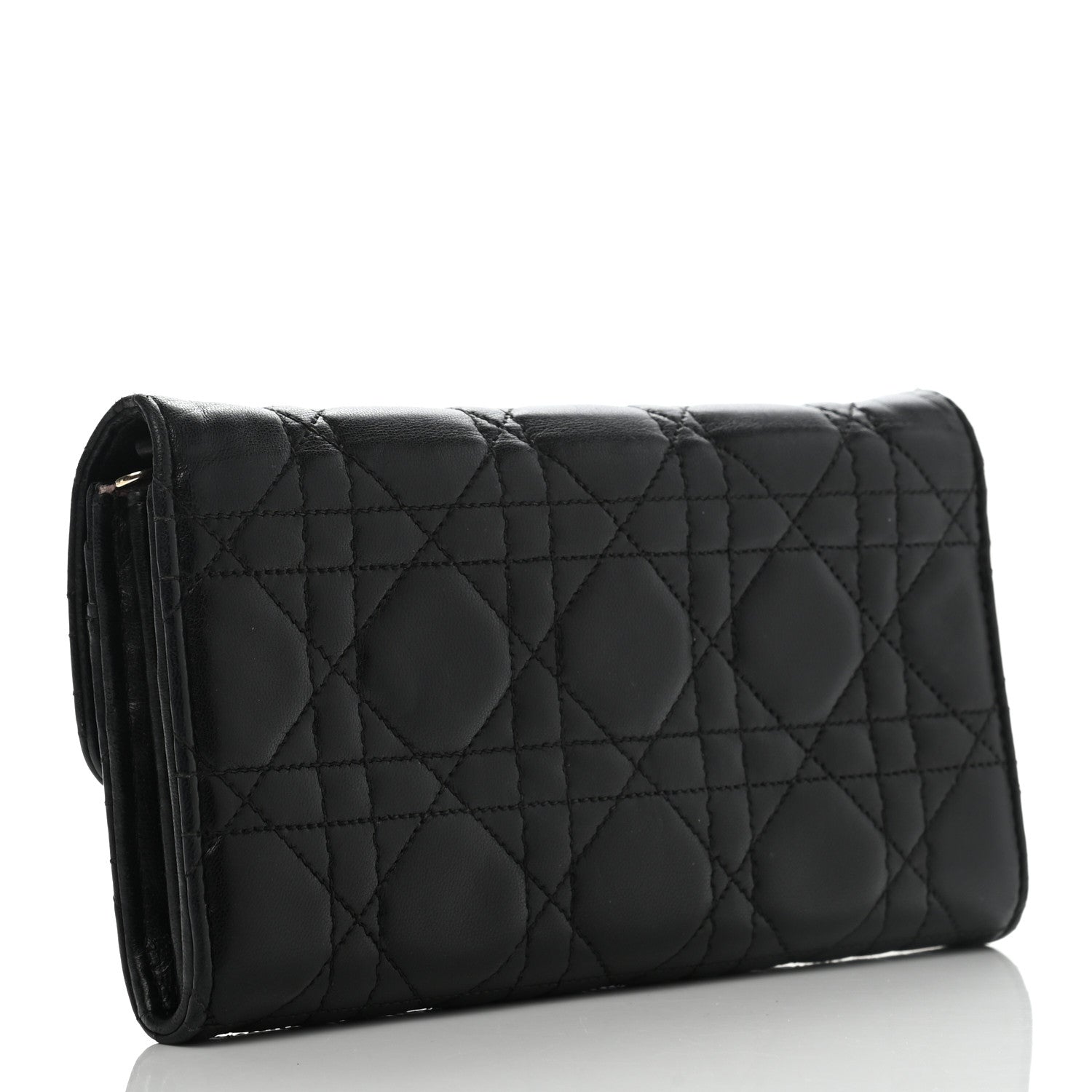 Christian Dior Lambskin Cannage Miss Dior Chain Wallet Black 2 of 13