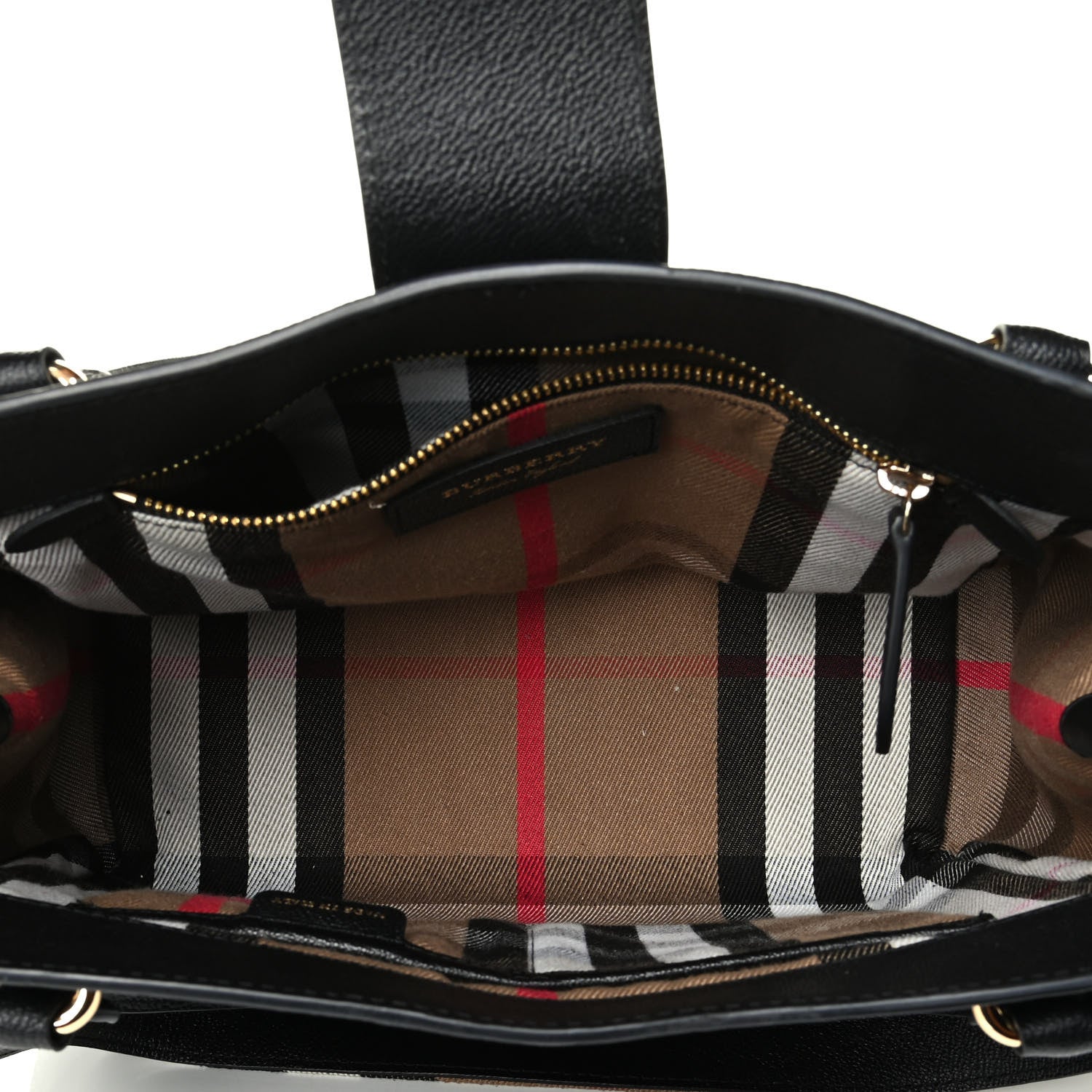 Burberry Soft Grain Calfskin Medium Buckle Tote Black 4 of 8