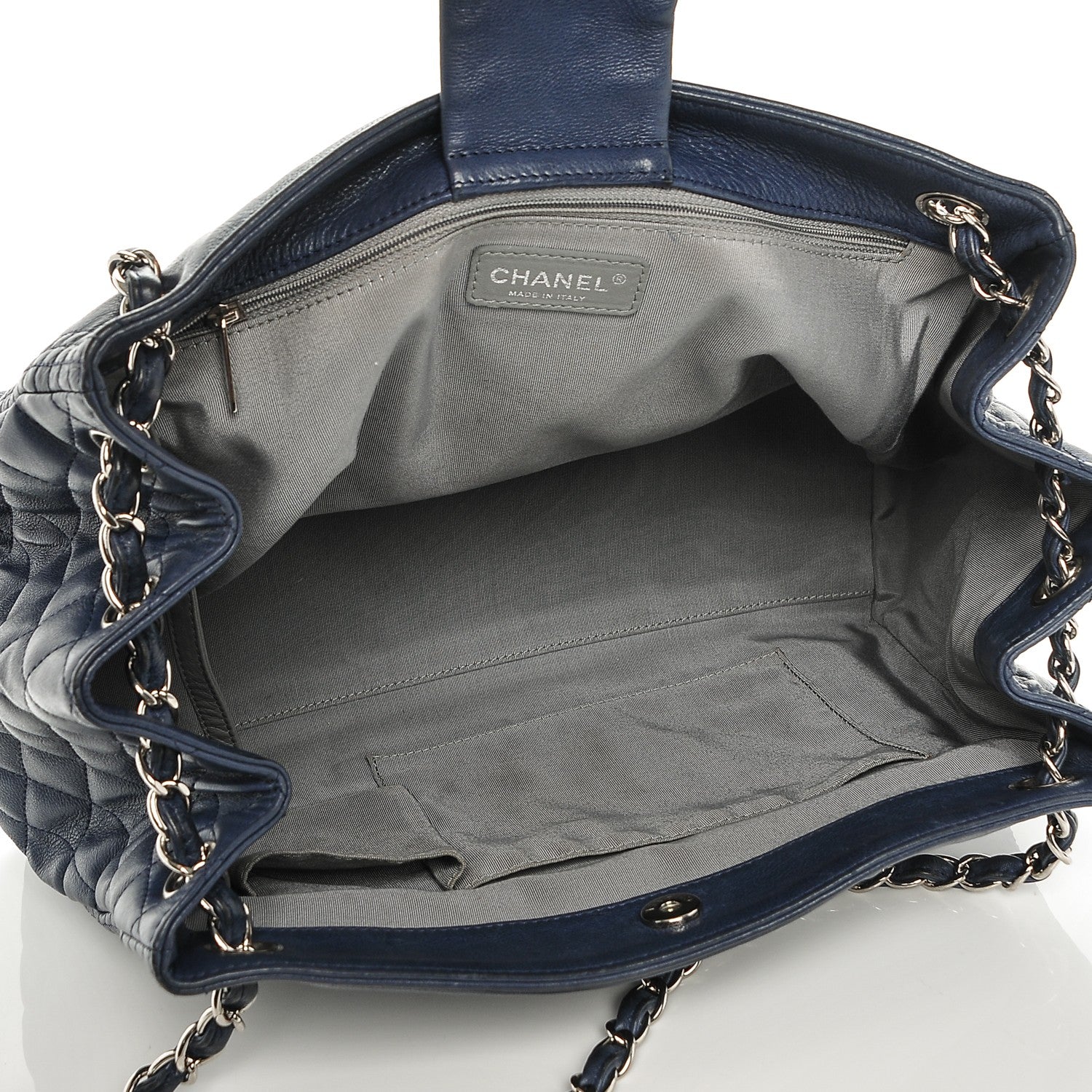 Chanel Calfskin Coco Bengal Open Accordion Tote Blue 5 of 8