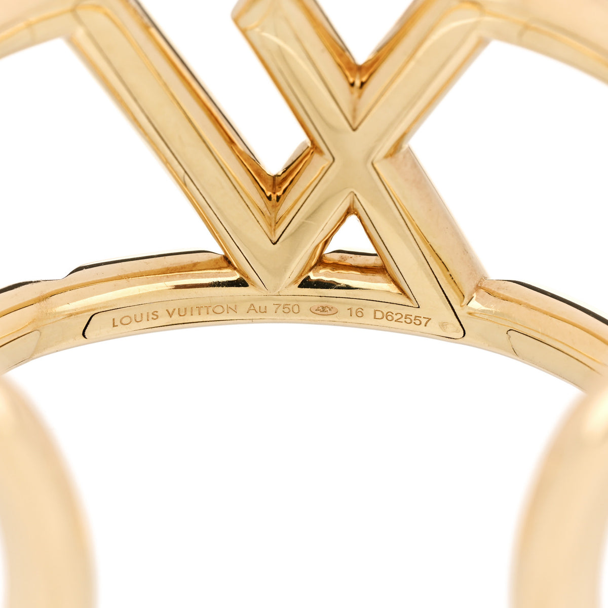 18K Yellow Gold Diamond LV Volt One Cuff Bracelet