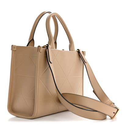 Prada Soft Calfskin Triangolo Symbole Embossed Mini Tote Sabbia 3 of 13