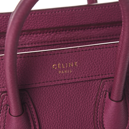 Celine Drummed Calfskin Nano Luggage Plum 9 of 9