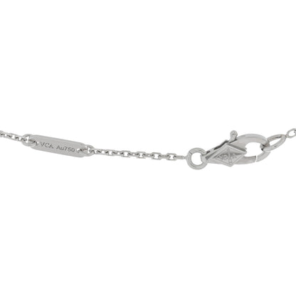 Van Cleef & Arpels 18K White Gold Diamond Sweet Alhambra Pendant Necklace 4 of 5