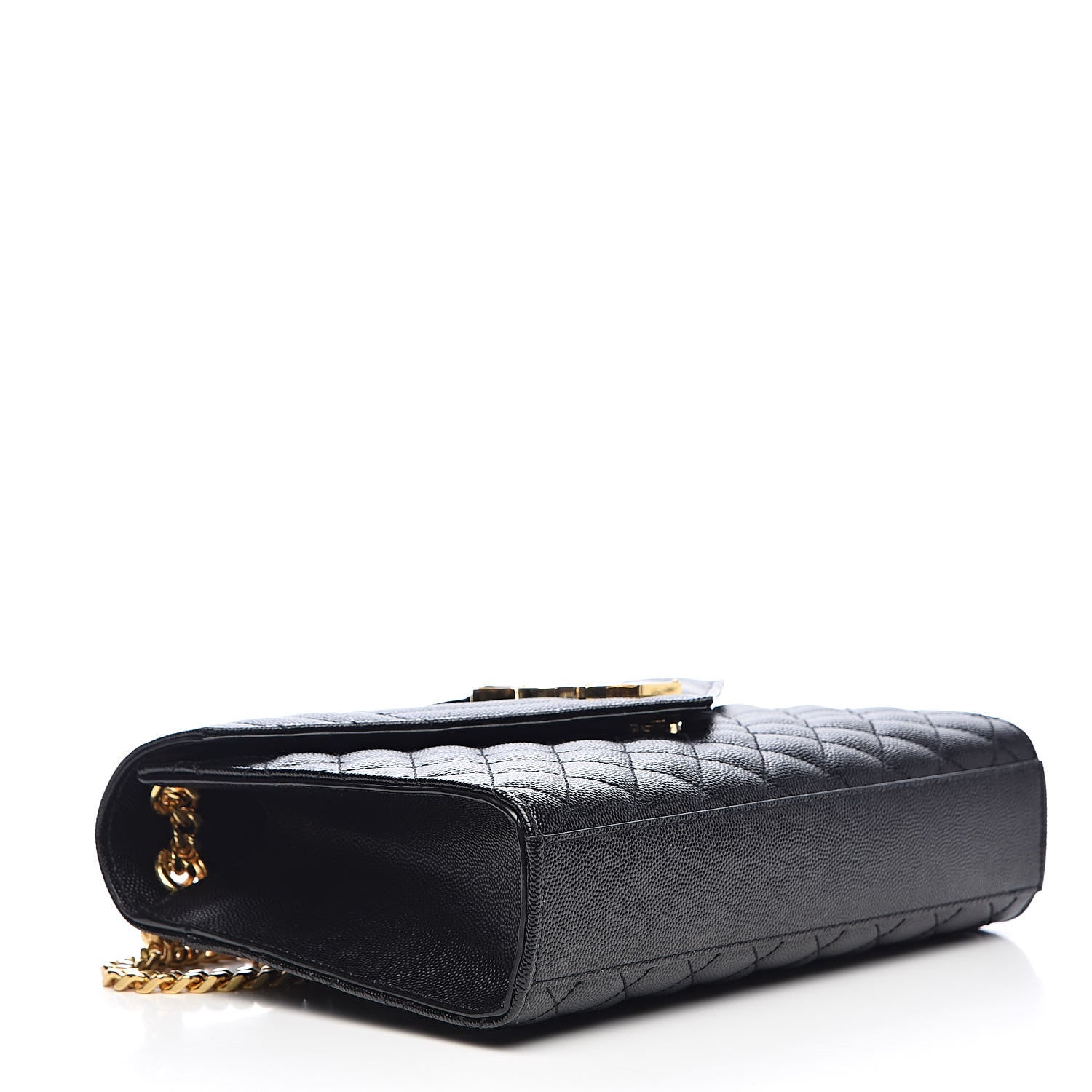 Saint Laurent Grain De Poudre Textured Mixed Matelasse Triquilt Medium Monogram Satchel Black 4 of 10