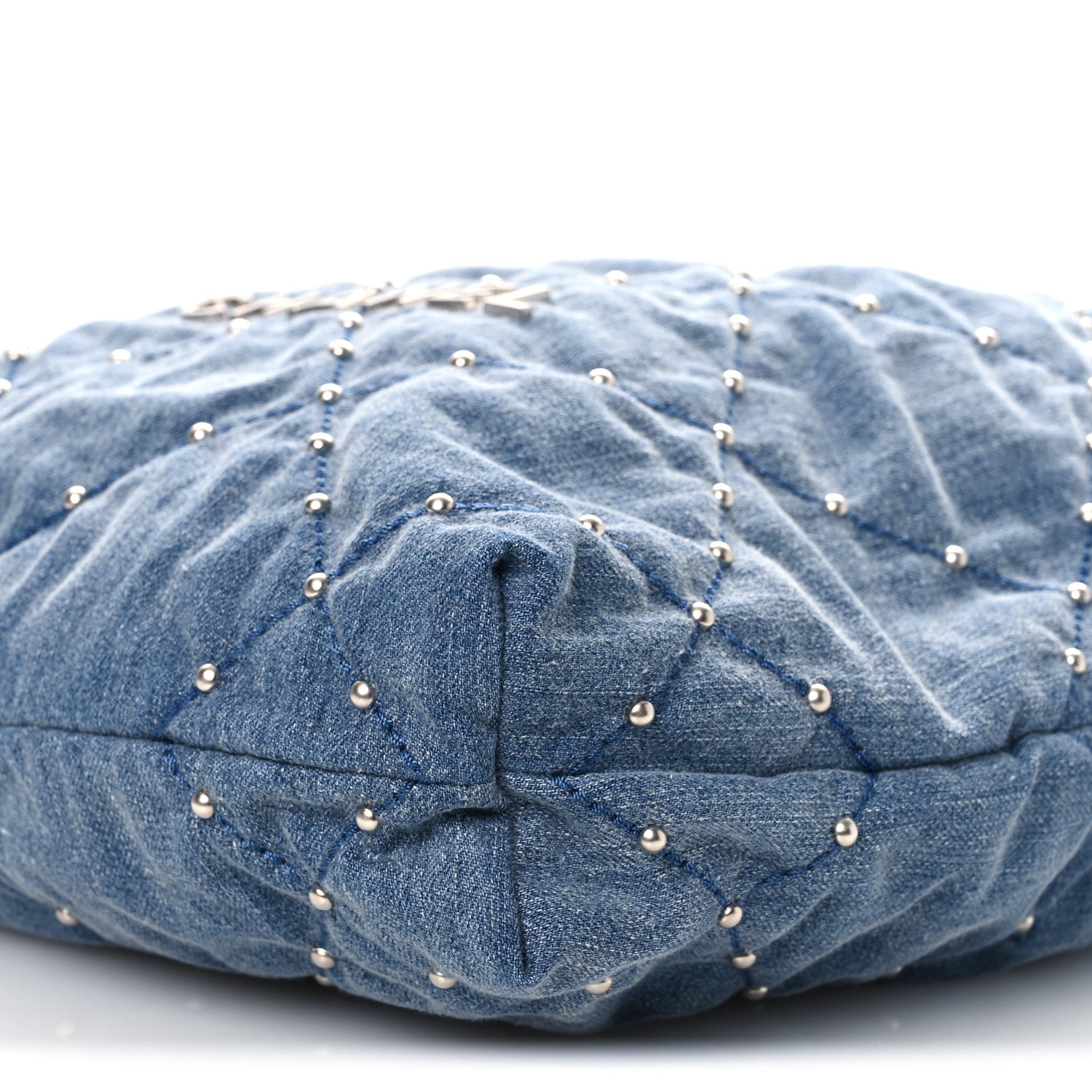 Chanel Washed Denim Quilted Studded Small Chanel 22 Blue 11 of 11