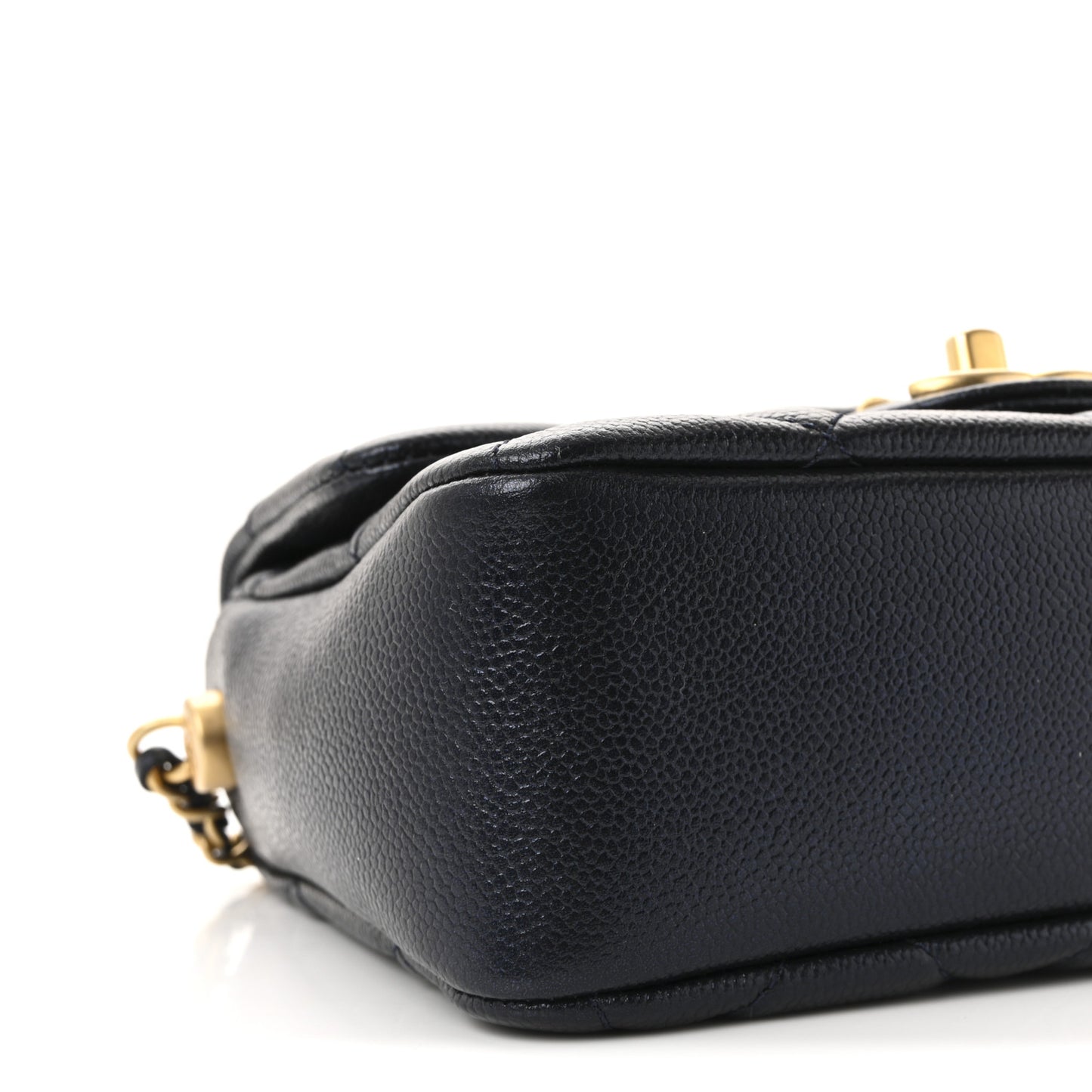 Iridescent Caviar Quilted Mini My Perfect Flap Black